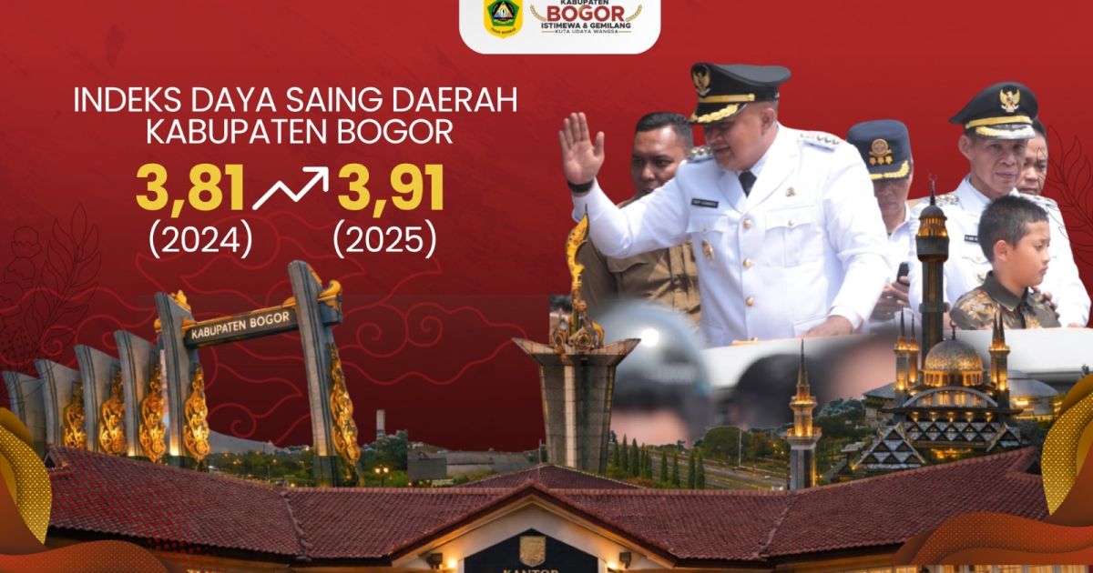 IDSD 2025: Kabupaten Bogor Peringkat 3 Daerah Paling Maju di Jawa Barat