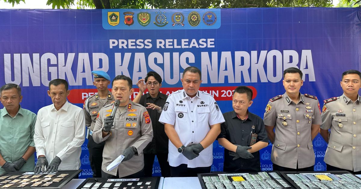 Polres Bogor Ungkap 113 Kasus Narkotika dan OKT, 155 Tersangka Diamankan