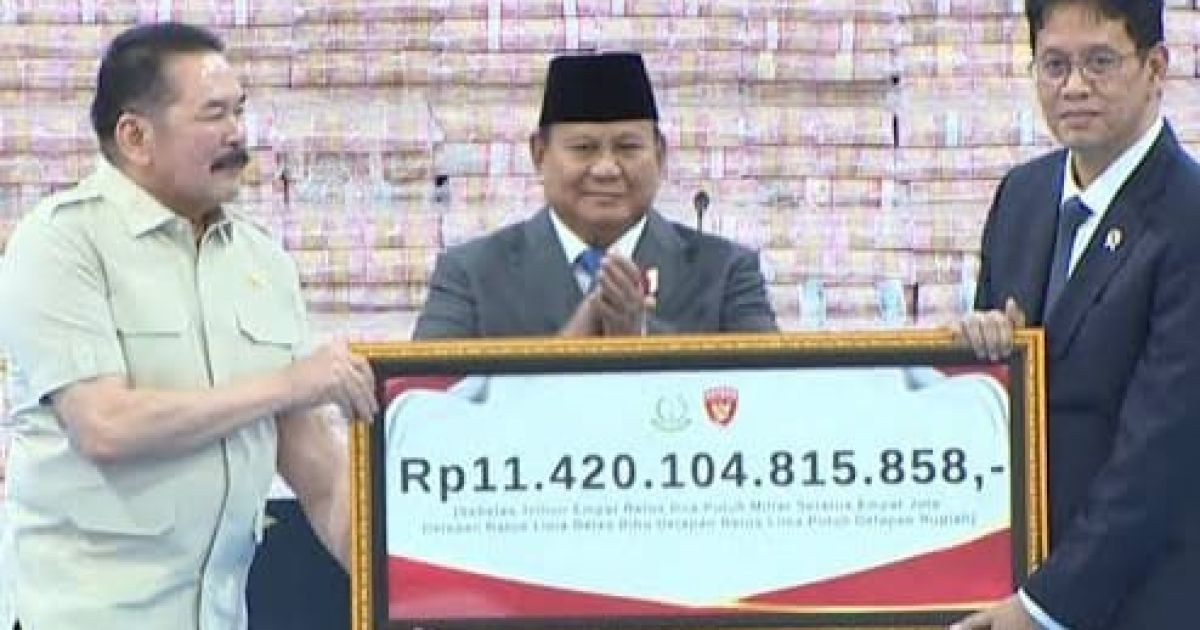 Jaksa Agung Setorkan Rp10,2 Triliun dan 2,3 Juta Hektare Lahan Hasil Penertiban Kawasan Hutan ke Negara