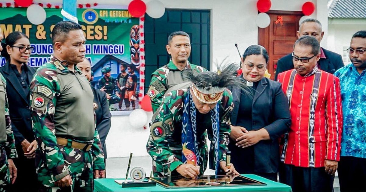 Koops TNI Habema Resmikan Gedung Sekolah Minggu GPI Getsemani di Timika, Wujud Kepedulian untuk Anak Papua