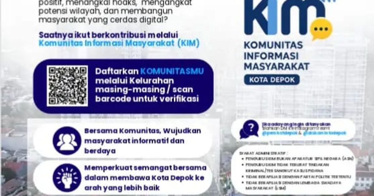 Bukan ASN? Warga Depok Bisa Bergabung dengan KIM, Jadi Mitra Pemerintah Sebarkan Informasi Positif